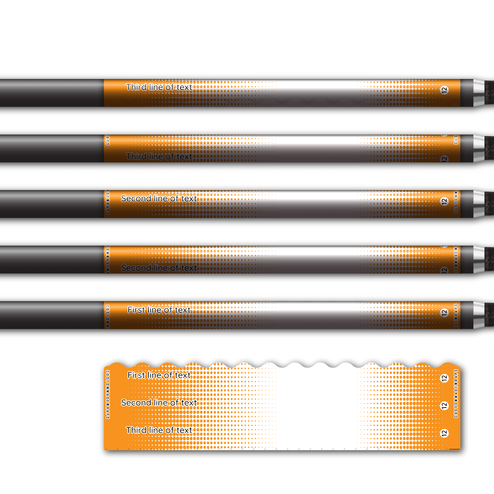 Alternative view of Wave Edge - Gradient Orange on White