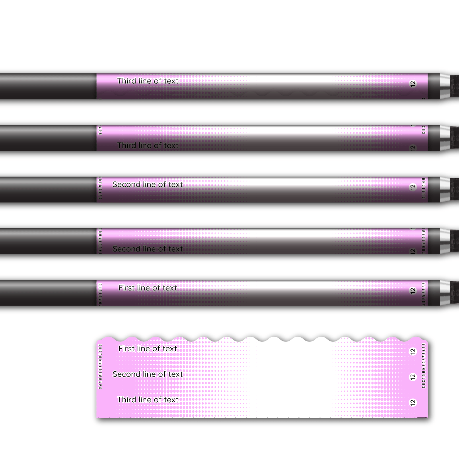 Alternative view of Wave Edge - Gradient Pink on White