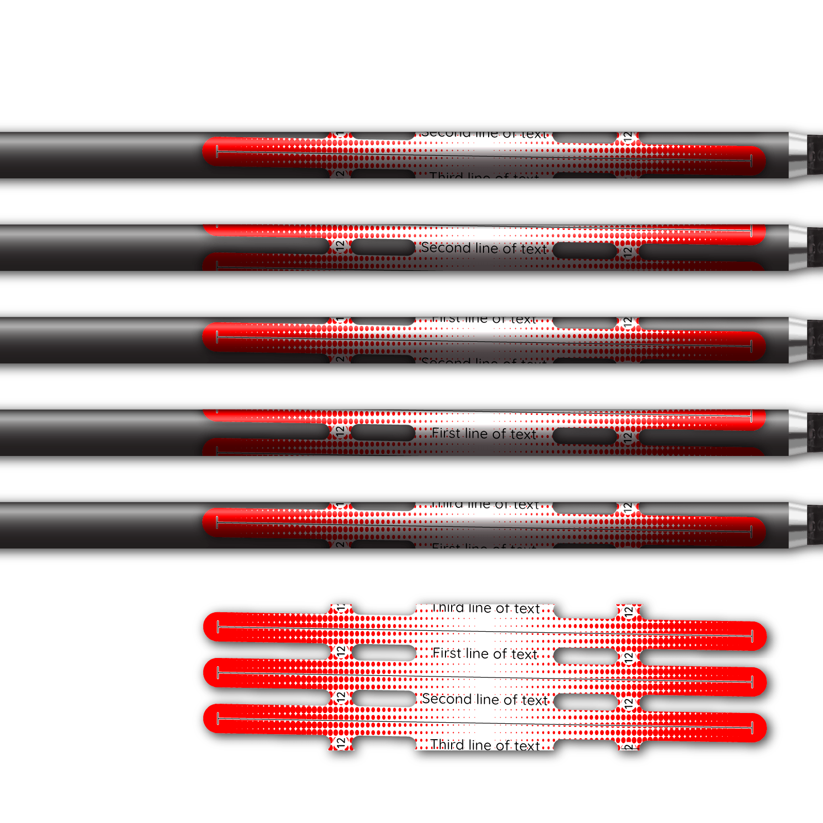 Alternative view of Vortex - Gradient Red on White