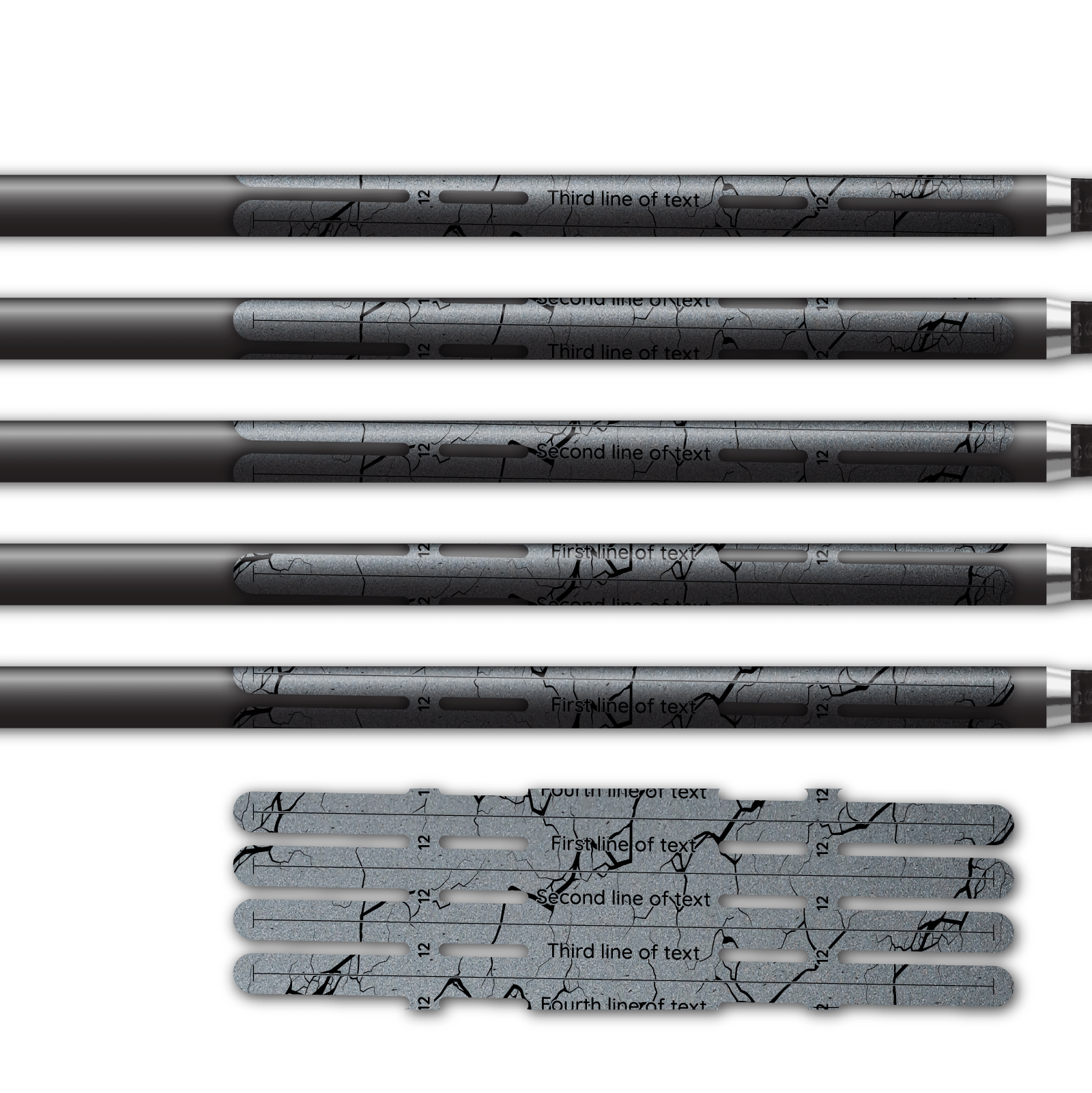 Alternative view of 4 Fletch Vortex - Shattered Metallic Silver