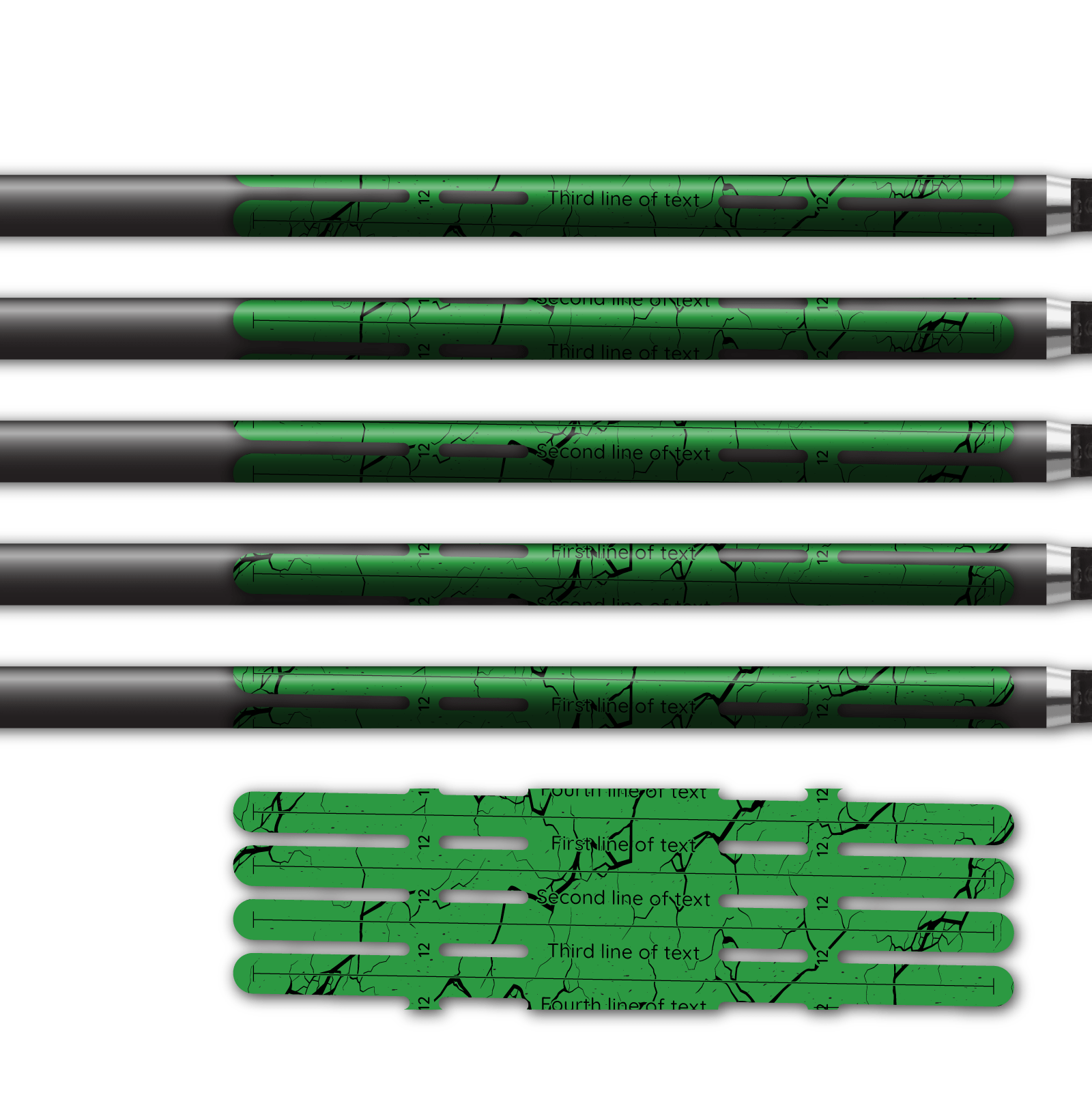 Alternative view of 4 Fletch Vortex - Shattered Green