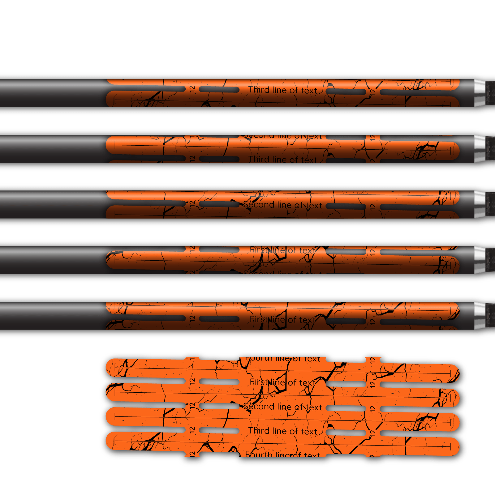 Alternative view of 4 Fletch Vortex - Shattered Orange