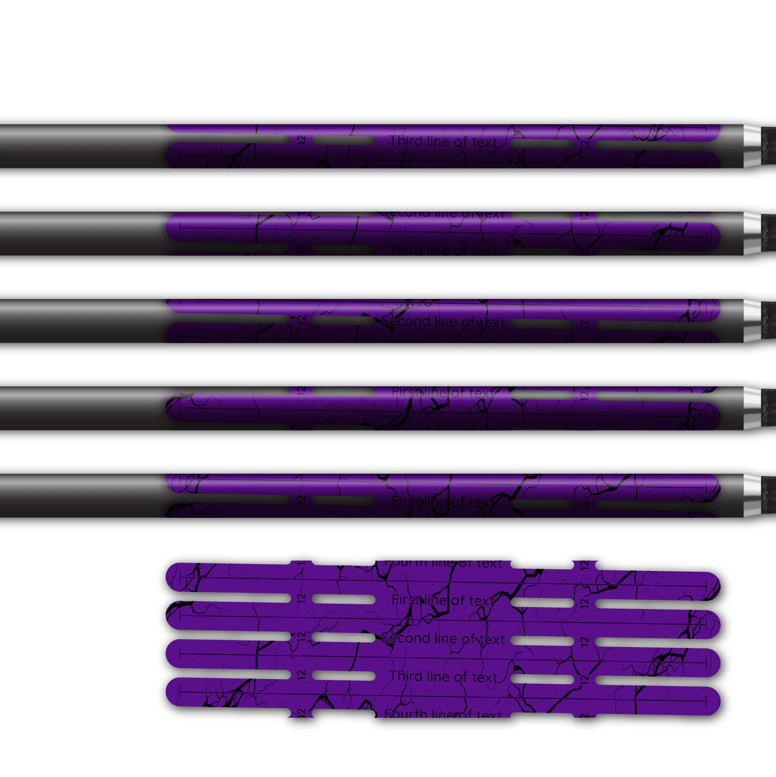Alternative view of 4 Fletch Vortex - Shattered Purple