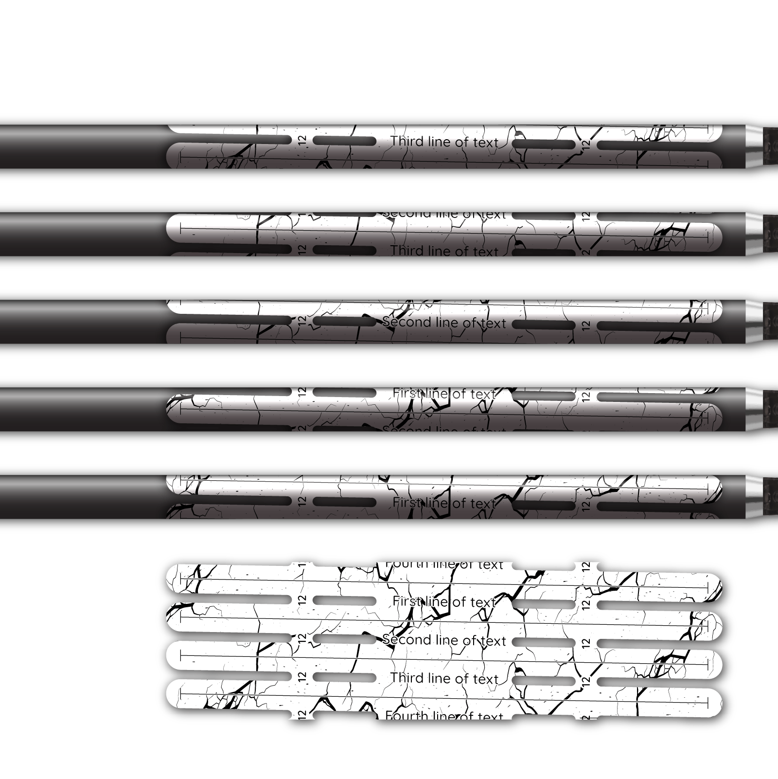 Alternative view of 4 Fletch Vortex - Shattered White