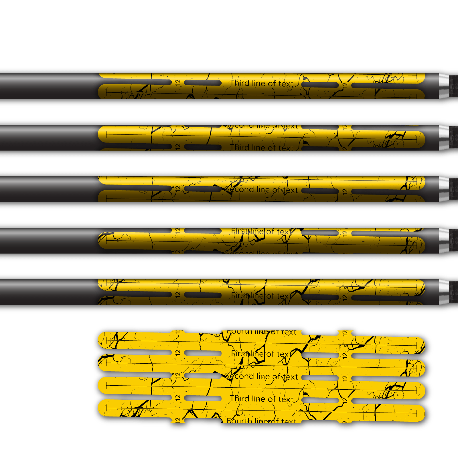 Alternative view of 4 Fletch Vortex - Shattered Yellow