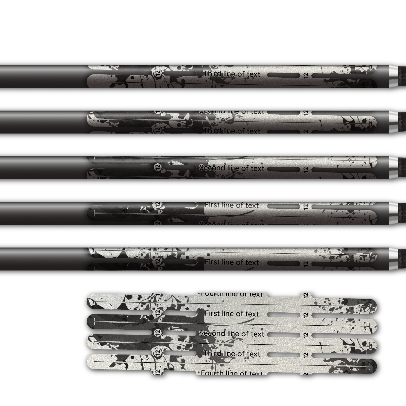 Alternative view of 4 Fletch Vortex - Splash Black on Retro-Reflective White