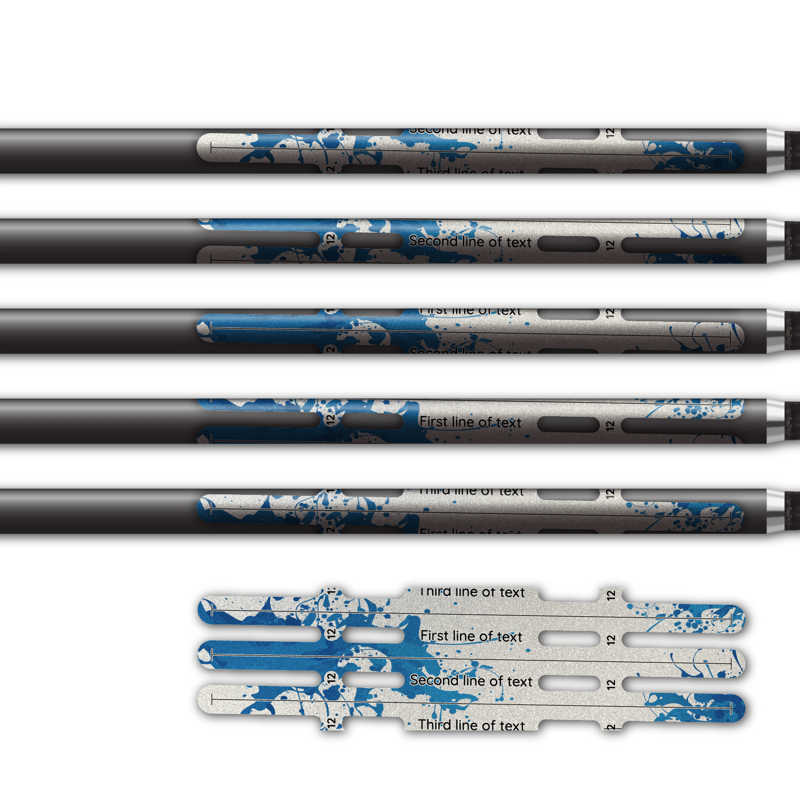 Alternative view of Vortex - Splash Blue on Retro-Reflective White