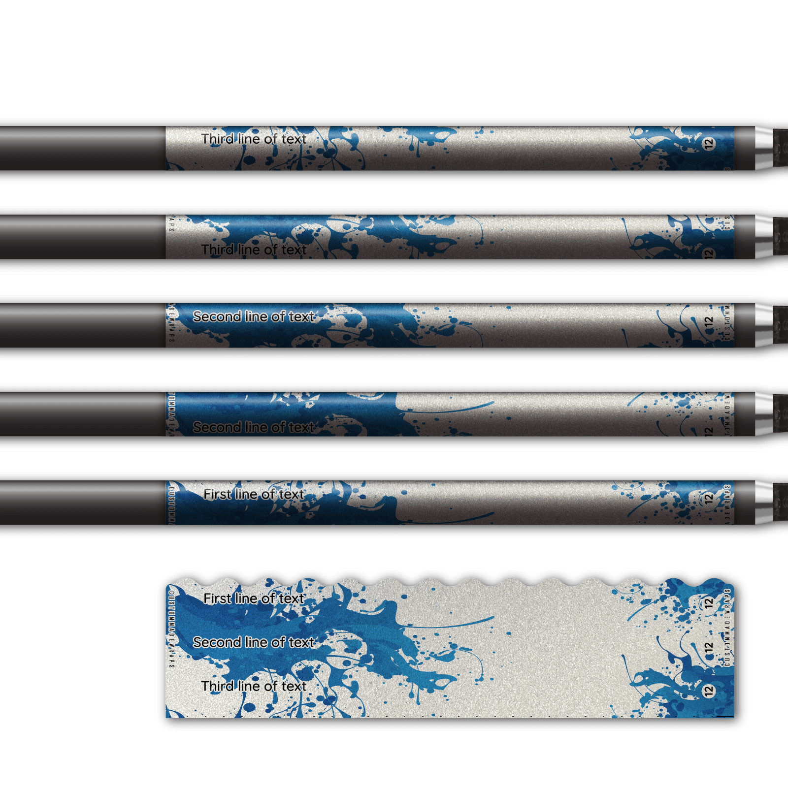 Alternative view of Wave Edge - Splash Blue on Retro-Reflective White