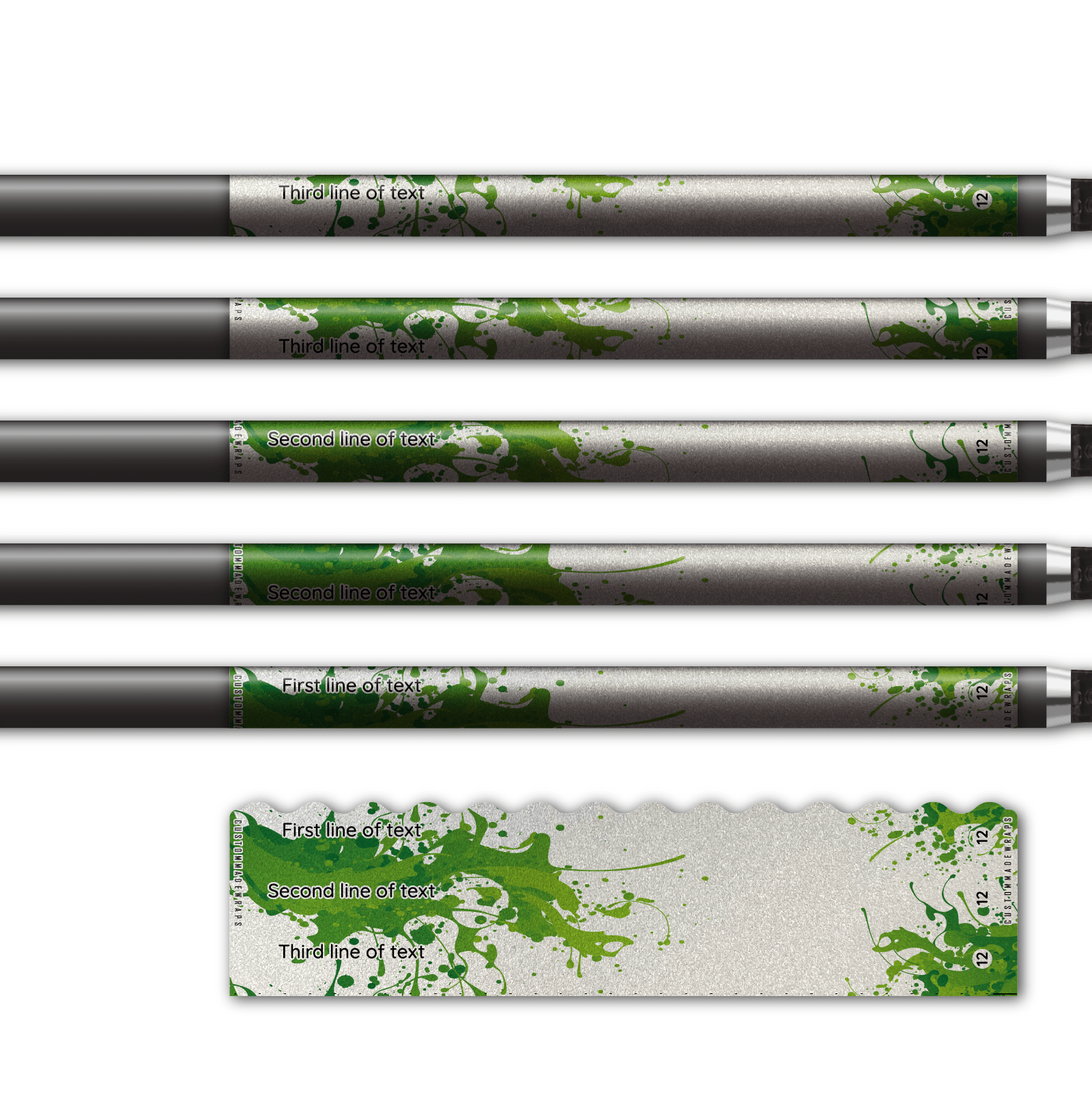 Alternative view of Wave Edge - Splash Green on Retro-Reflective White