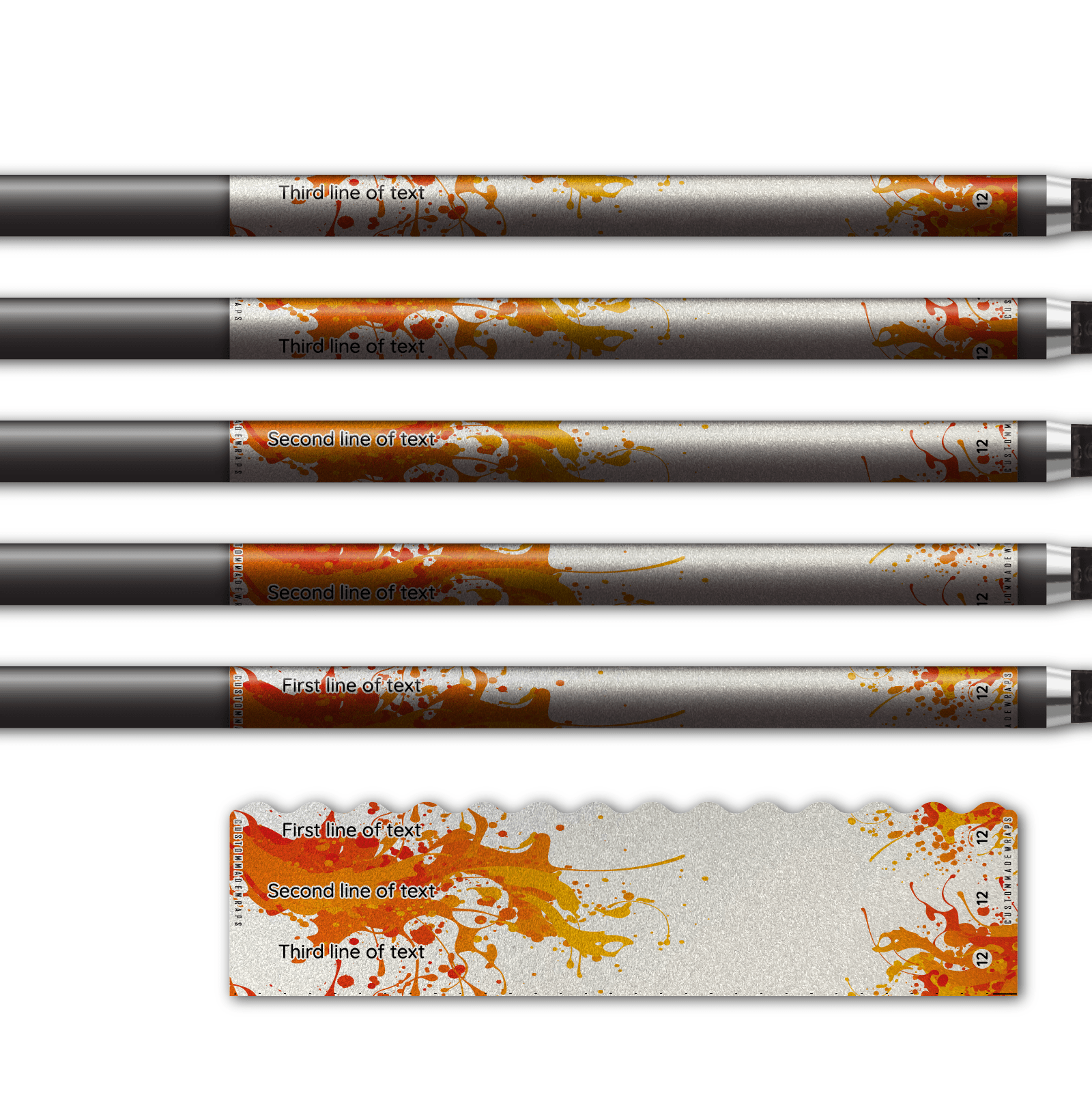 Alternative view of Wave Edge - Splash Orange on Retro-Reflective White