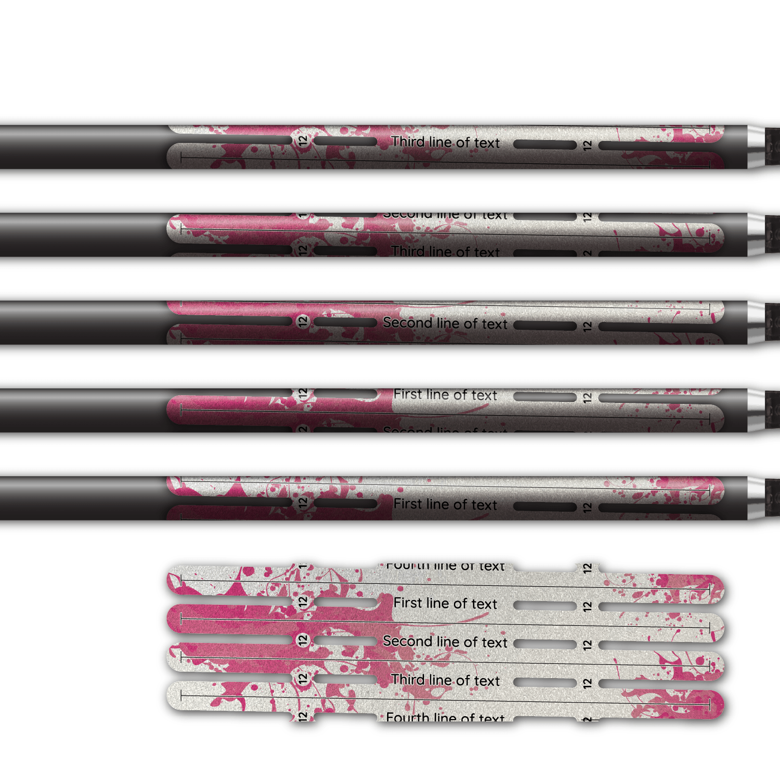 Alternative view of 4 Fletch Vortex - Splash Pink on Retro-Reflective White