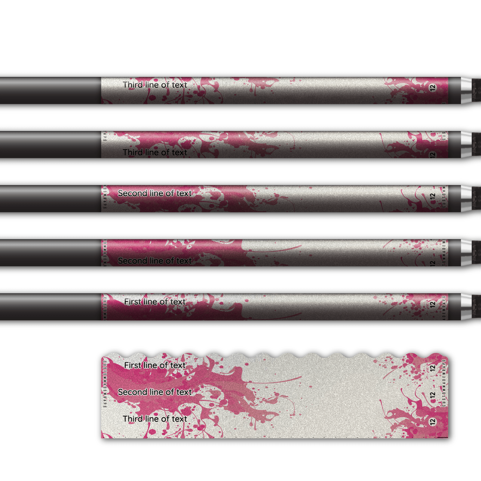 Alternative view of Wave Edge - Splash Pink on Retro-Reflective White