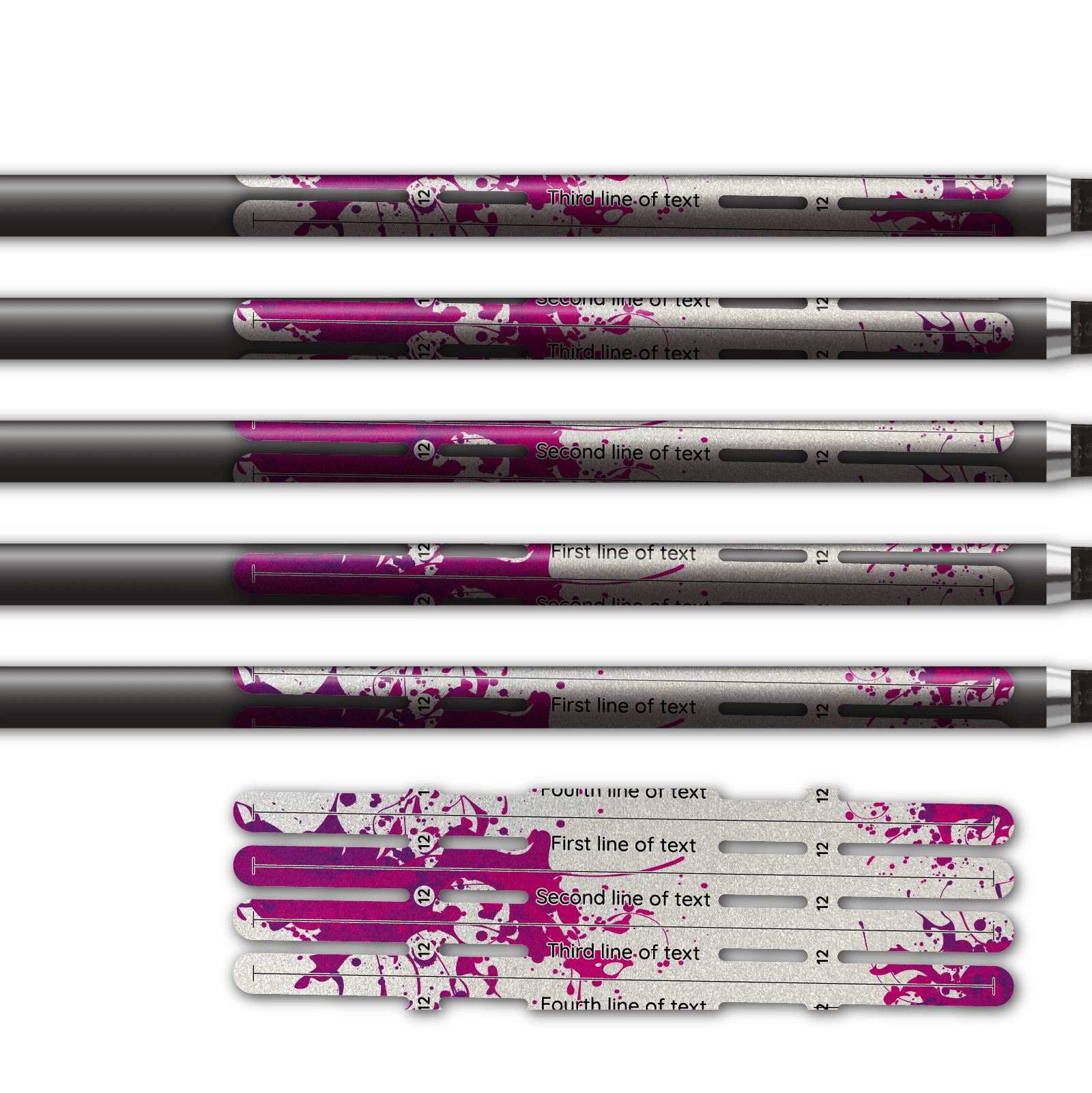 Alternative view of 4 Fletch Vortex - Splash Purple on Retro-Reflective White