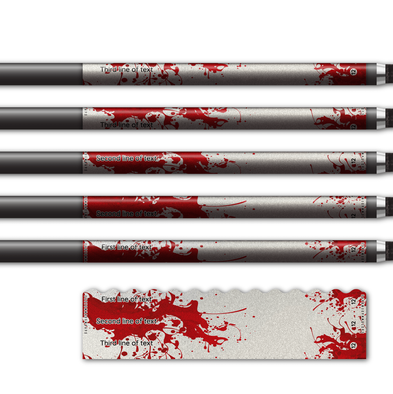 Alternative view of Wave Edge - Splash Red on Retro-Reflective White