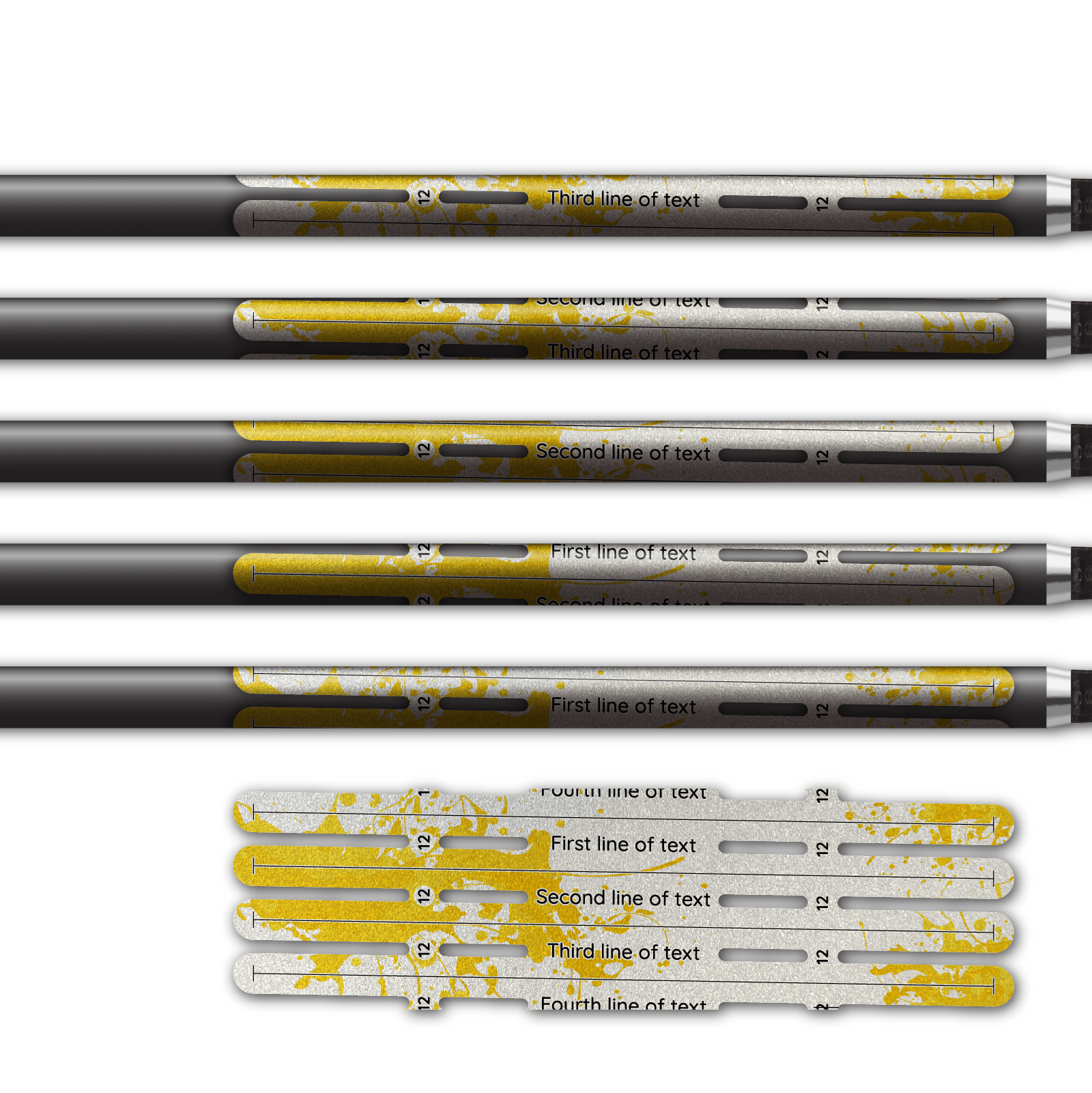 Alternative view of 4 Fletch Vortex - Splash Yellow on Retro-Reflective White