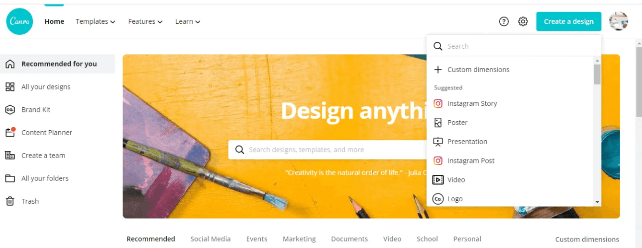 create a design