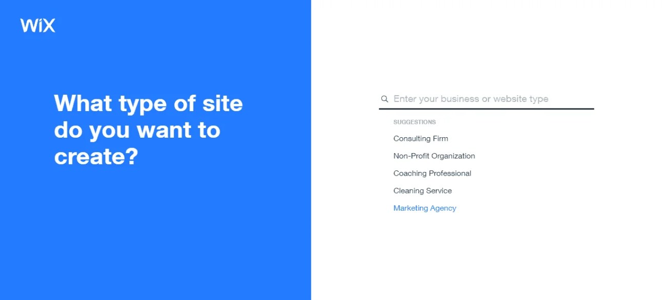 Create a wix website