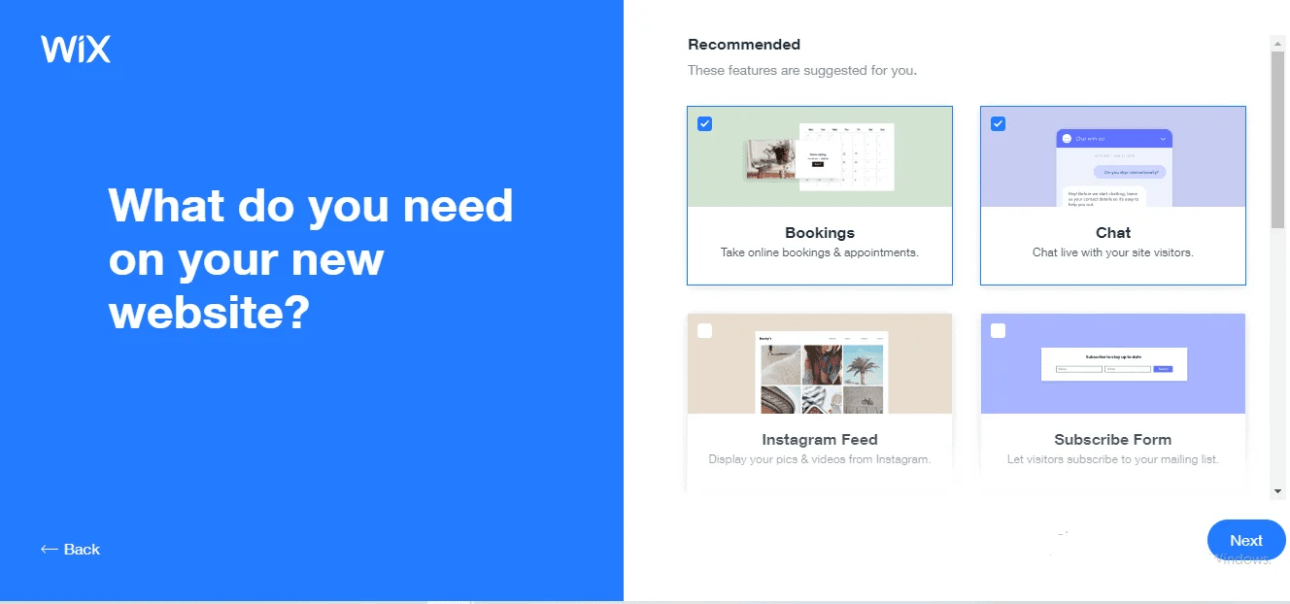 Create a wix website
