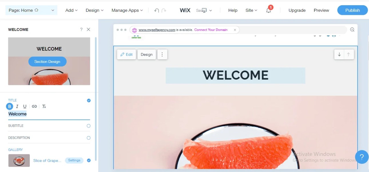 Create a wix website