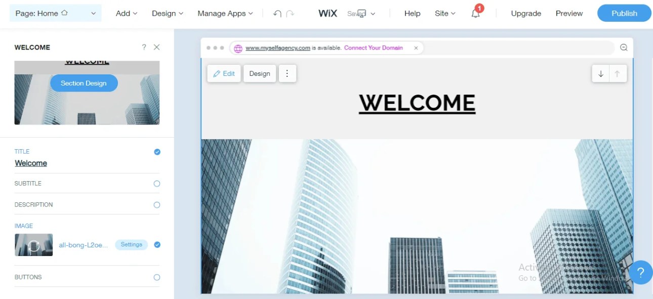 Create a wix website