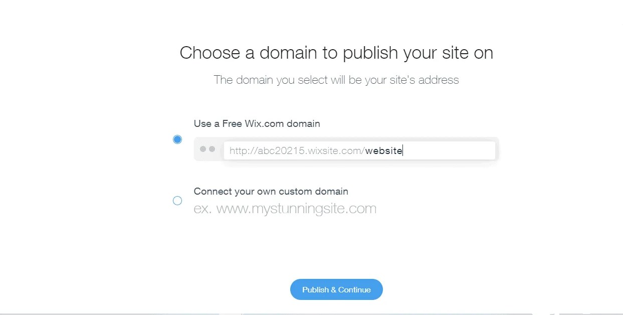 Create a wix website