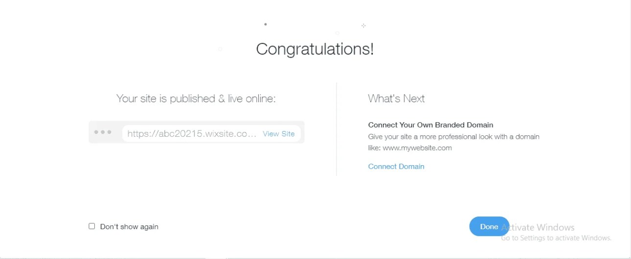 Create a wix website