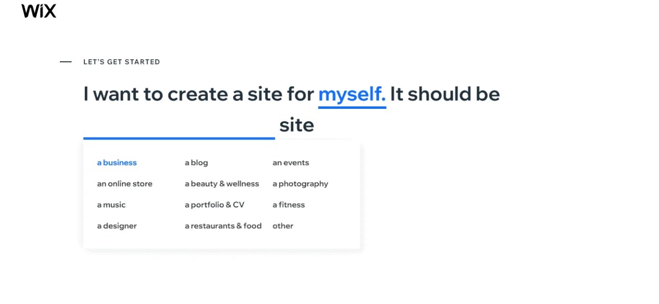 Create a wix website