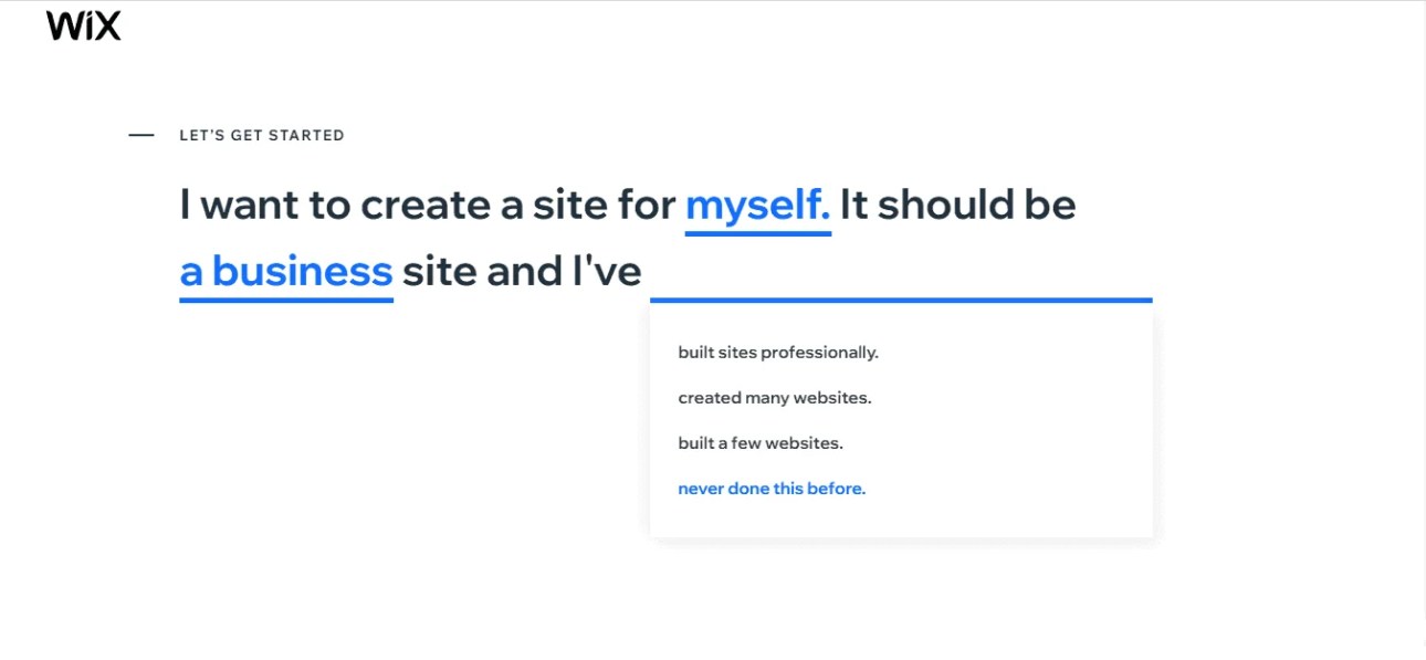 Create a wix website