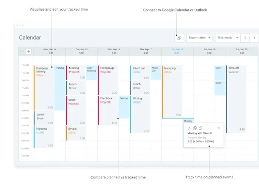 clockify calendar