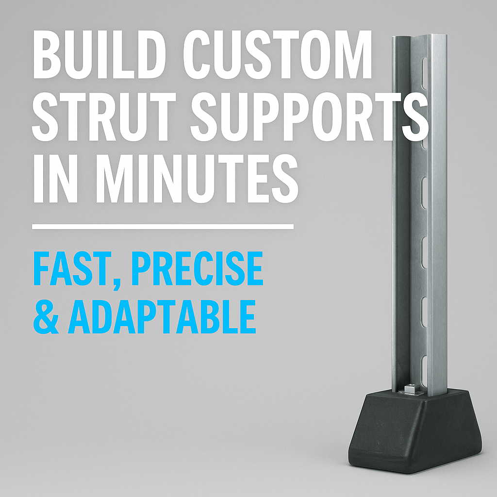 Build Custom Strut Supports in Minutes: Cut-to-Length Channel, Rubber Feet & Base Plates Online