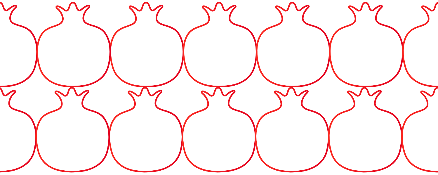 Rows of pomegranates