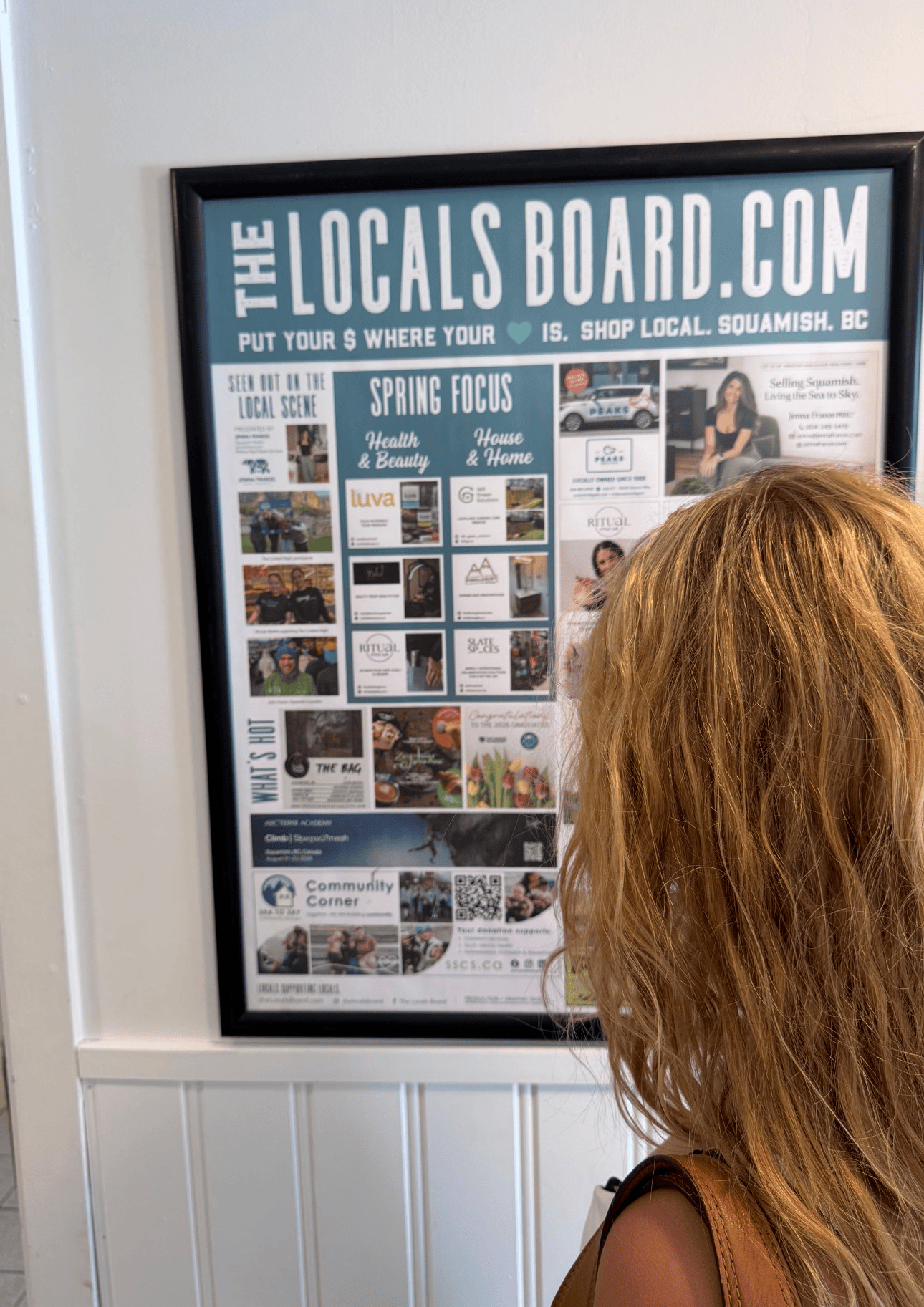 Example of a print ad placed on The Locals Board in Squamish
