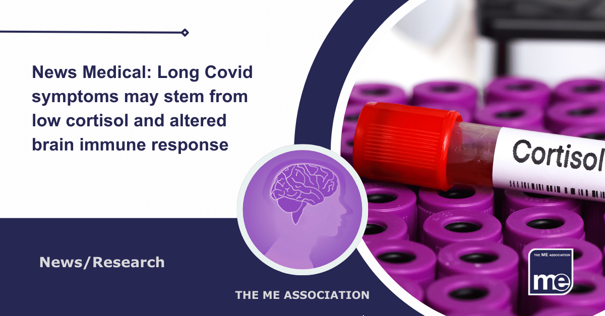 Title banner with cortisol research test tubes