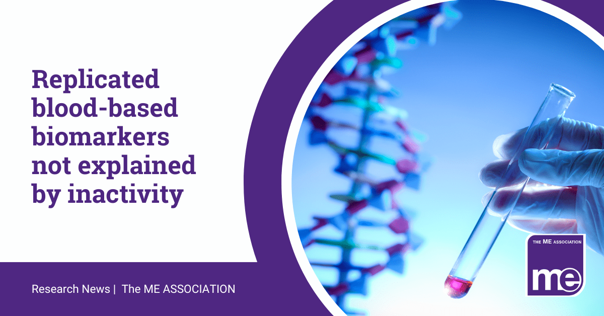 Article banner: research: Replicated blood-based biomarkers not explained by inactivity