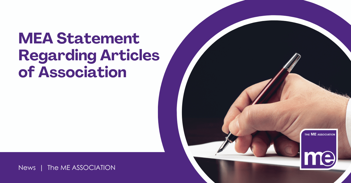 MEA Statement Regarding Articles of Association - banner with imaging of document signing