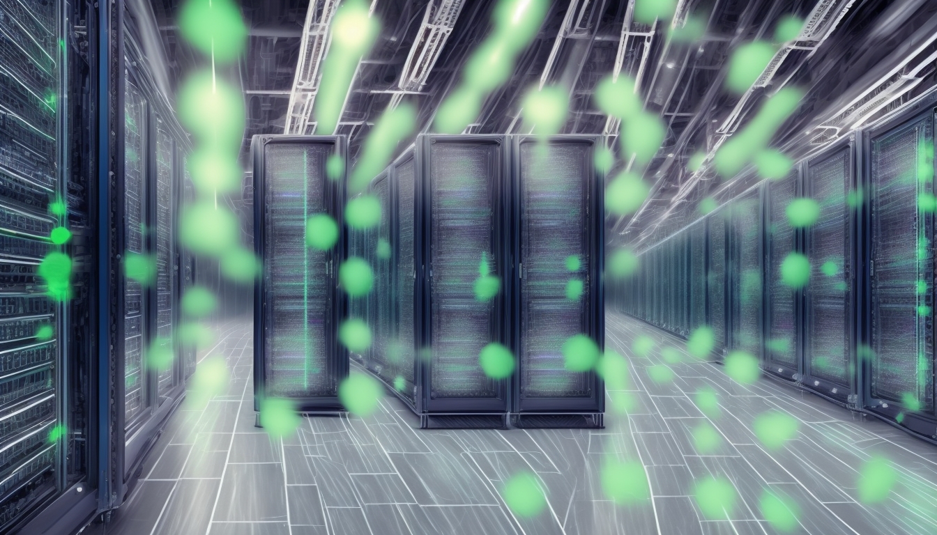 Infraestrutura de data center com servidores e nuvem digital