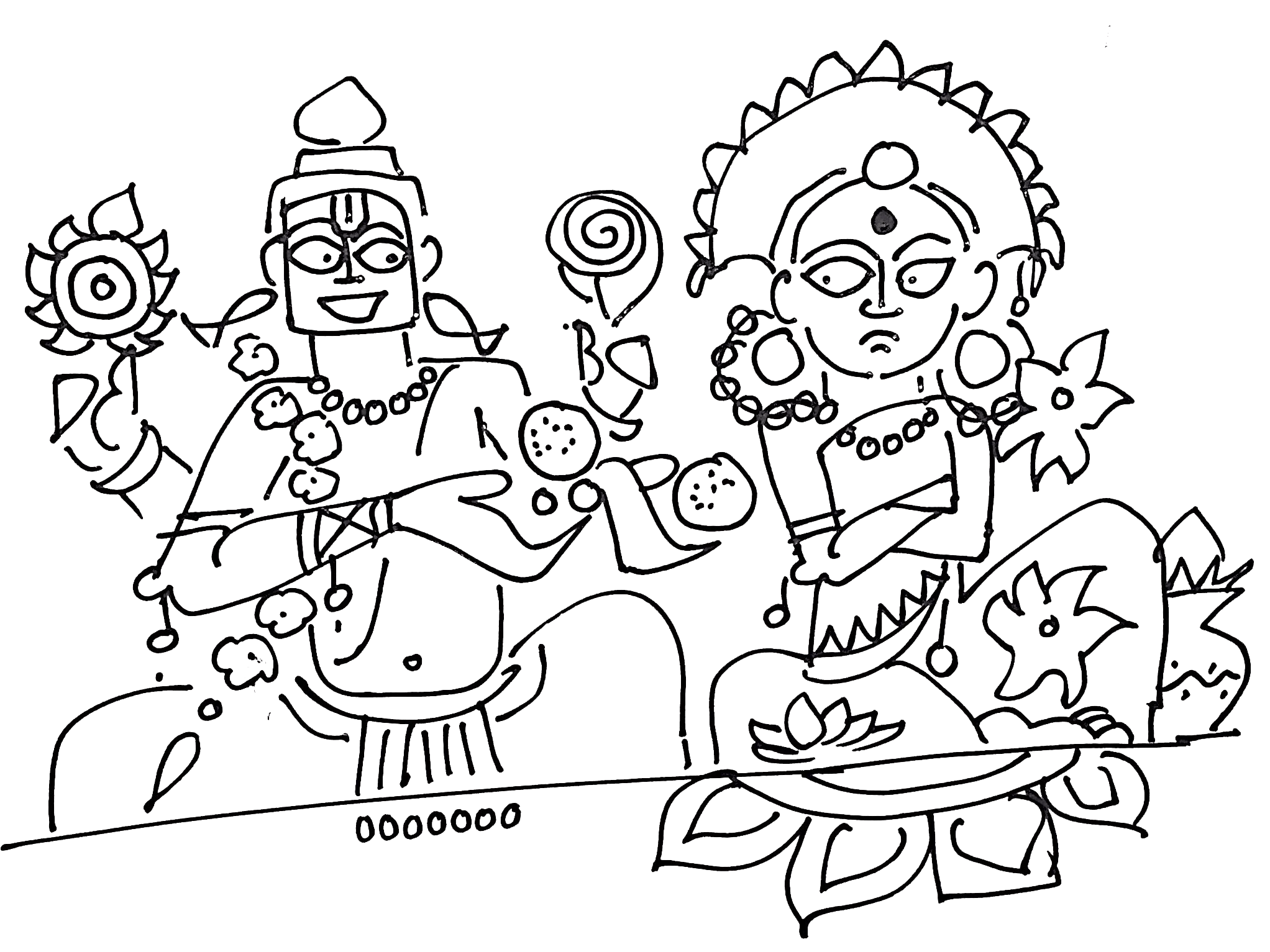 Quarrelling Hindu Gods