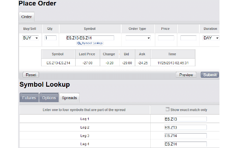 Generic Trader Online order placement