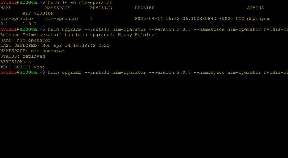 El GIF demuestra cómo NVIDIA NIM Operator simplifica las operaciones del día 2.