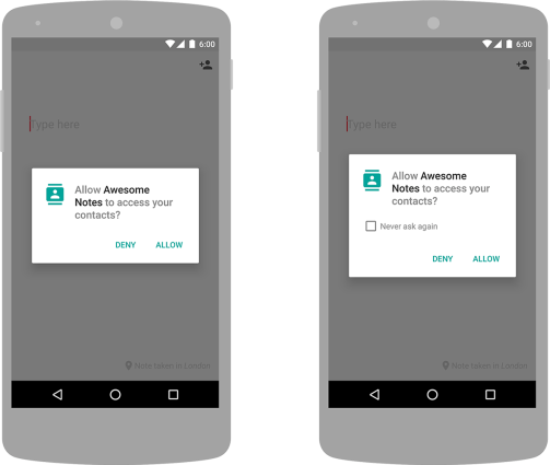 Android runtime permissions