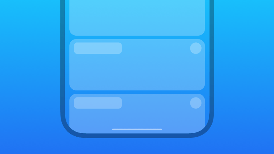 Apple Developer Hello August 2024 A minimal wireframe of an iOS app interface on a blue background.