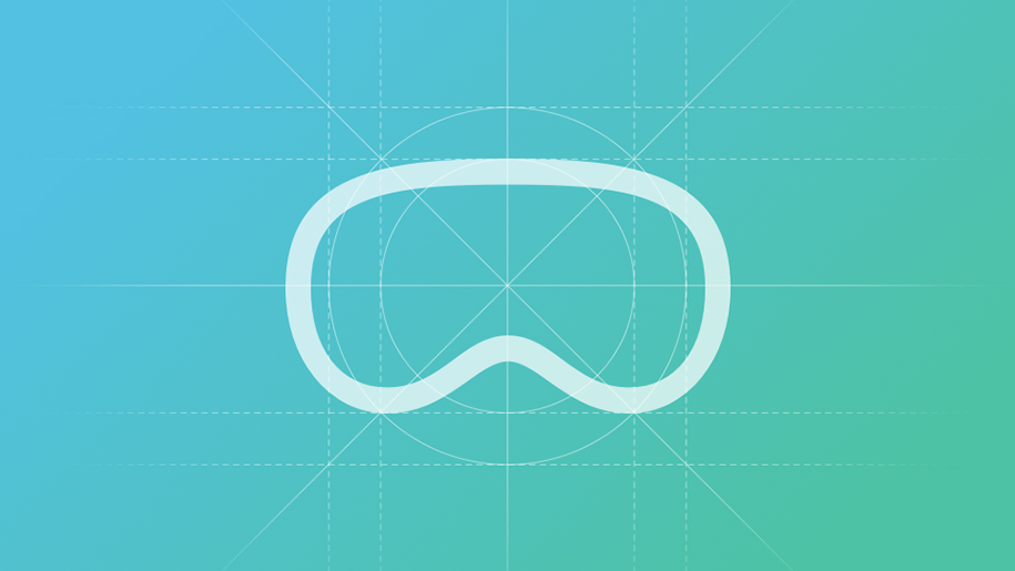 Apple Developer Hello August 2024 A symbol showing the outline of an Apple Vision Pro over schematic lines on a teal background.