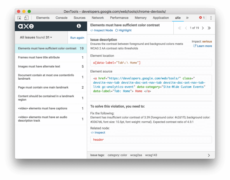 Accessibility Rendering Tools In Chrome Web Axe - Best Space Photos in Ultra HD