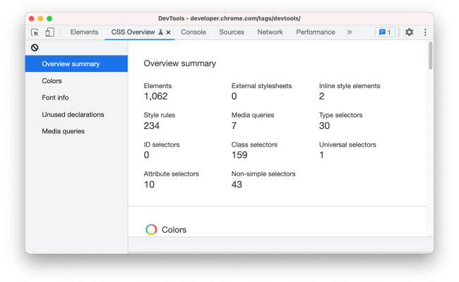 CSS Overview: Identify Potential CSS Improvements | Chrome DevTools | Chrome For Developers