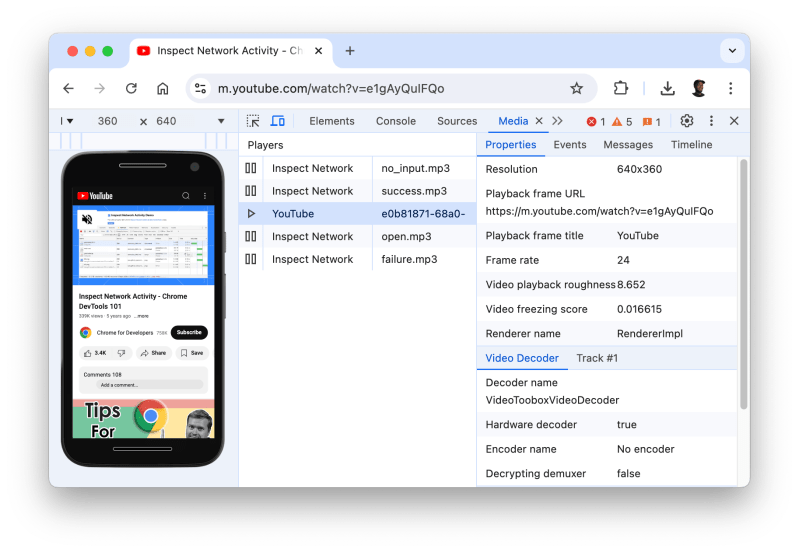 The Media Panel Chrome Devtools Dev Tips - Minimal Image Collection - Desktop Quality