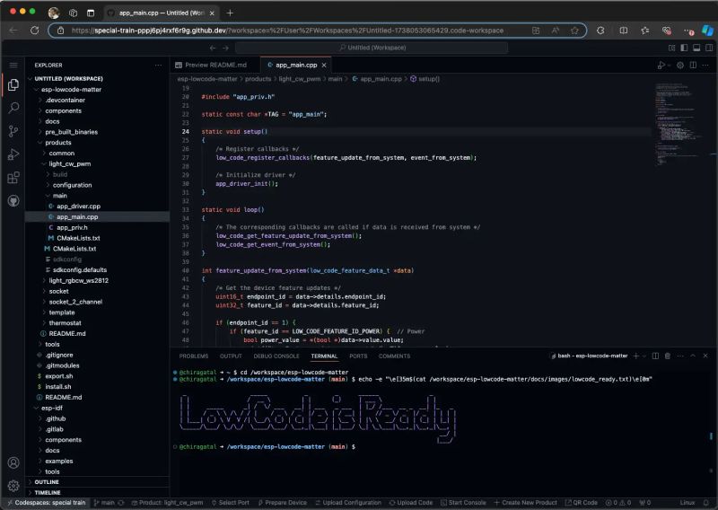 Introducing Esp Lowcode Matter Simplified Device Development - Modern Space Background - Mobile