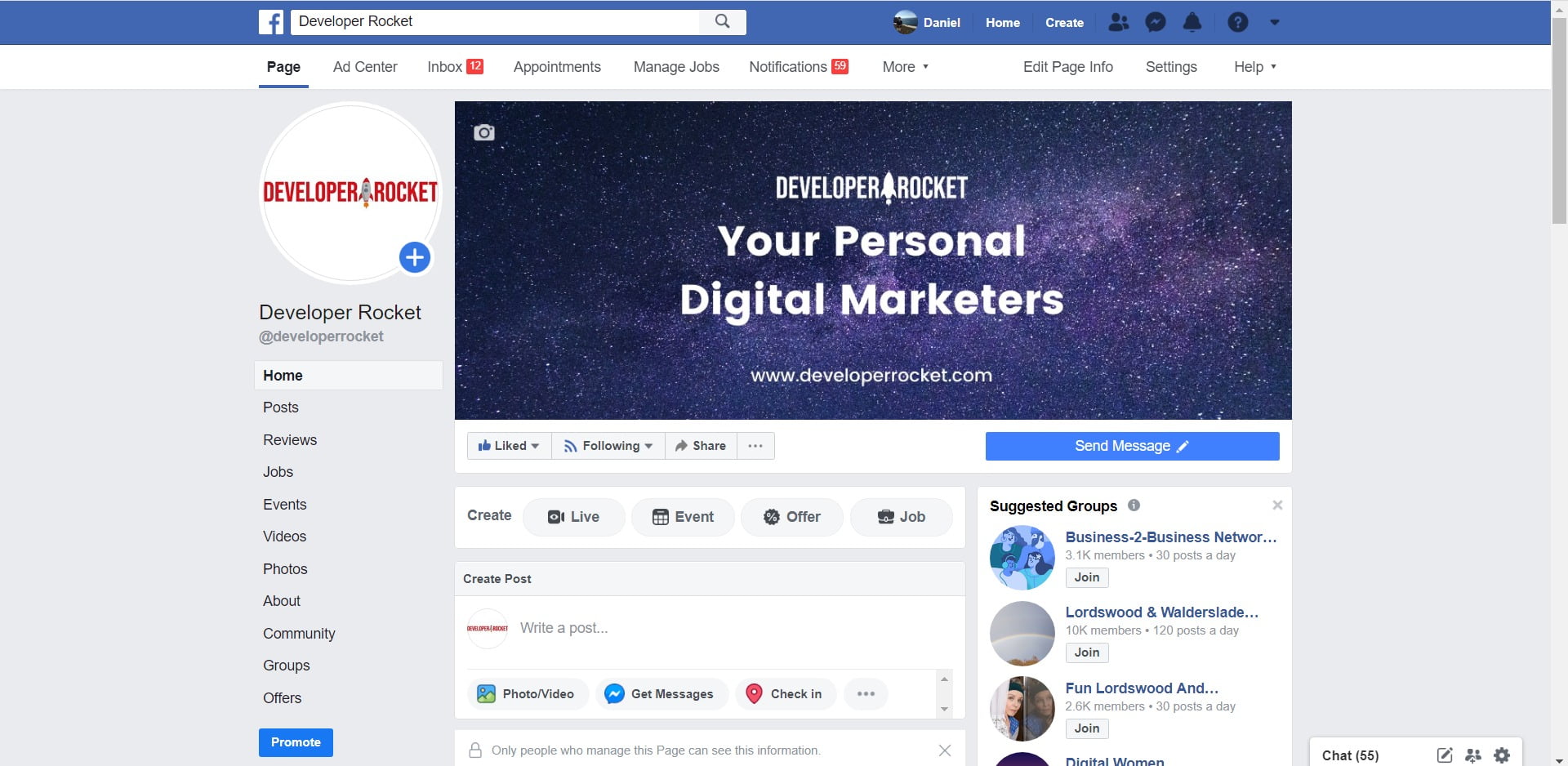 developer rocket facebook