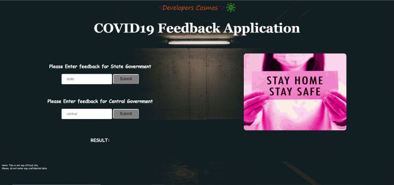 Github Developers Cosmos Covid19 Feedbackapplication A Simple - Ultra HD Colorful Picture - 8K