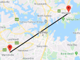 Calculated Distance Between Two Points On A Map
