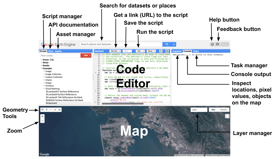 Google Earth Engine Code Editor Diagram